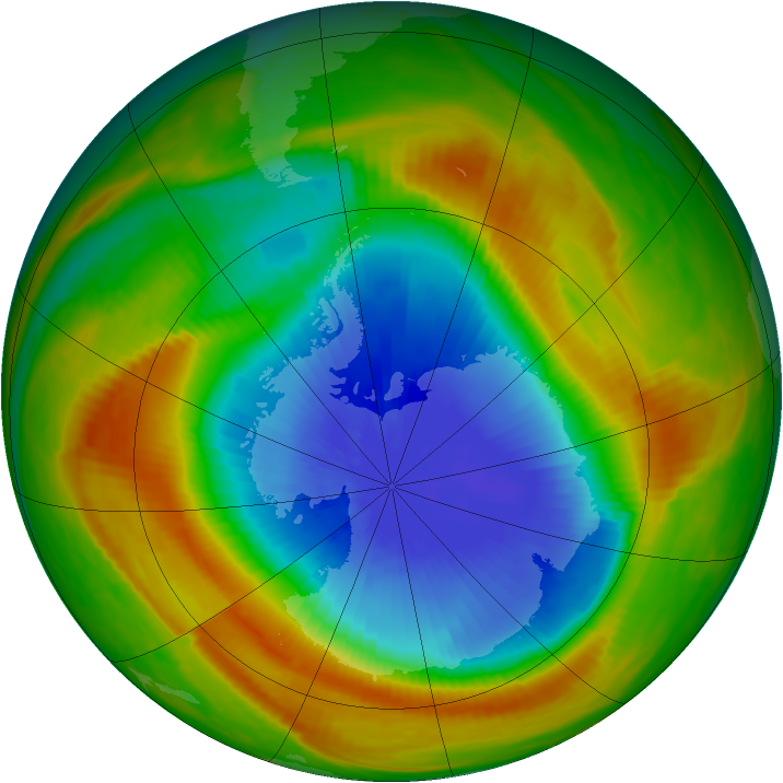 Antarctic ozone map for 24 October 1983